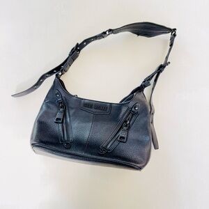 Steve Madden Black Vegan Leather Shoulder Bag